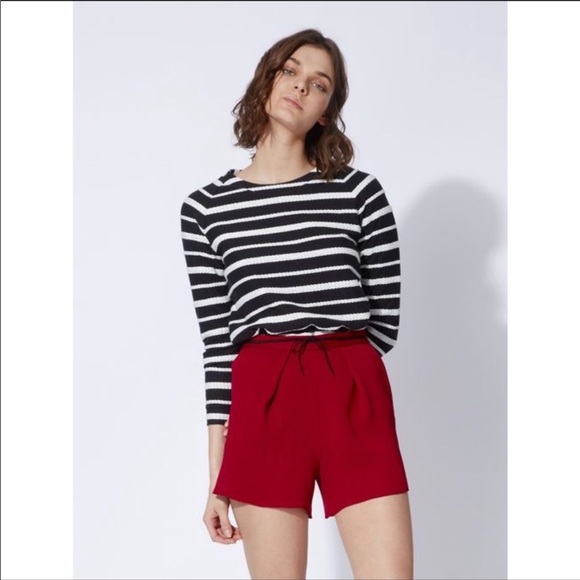 Maje NWT Accordion Micro-Pleated High Waist Shorts - Picture 8 of 8